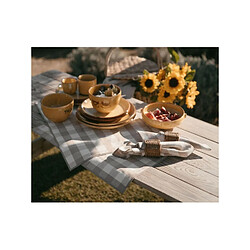 Alexandra House Living Nappe beige Vichy 140 x 200 cm pas cher