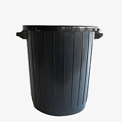 Poubelle ronde 80 L sans couvercle - noir - Gilac
