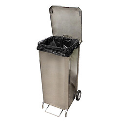 Porte-Sacs Mobile Inox Caréné 100L à Ouverture Frontale - L2G