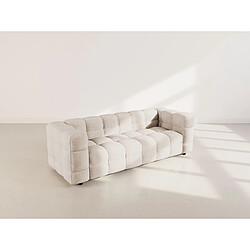 Bestmobilier Augustin - Canapé droit 3 places en velours texturé pas cher