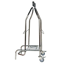 Porte-Sac à Pince Inox 110L 2 roues Caoutchouc - Probbax