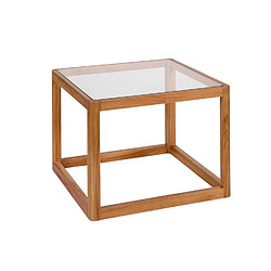 Alexandra House Living Table en chêne et verre 60 x 60 x 45 cm