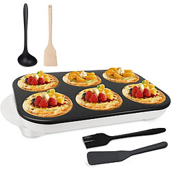 Vendos85 Poêle à crepes 6 trous 1500 W