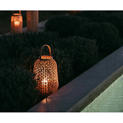 Alexandra House Living Lanterne en rotin avec bougeoir, diamètre 26 x 39