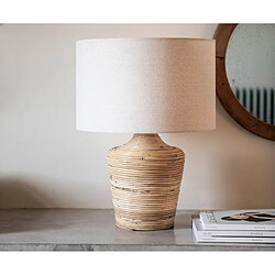 Alexandra House Living Lampe de table en lin et rotin 39 x 51 cm