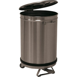 L2G Bac à Déchets 50 L Inox Roulant