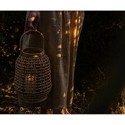 Alexandra House Living Lanterne en rotin avec bougeoir, diamètre 23 x 29