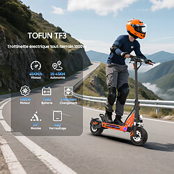 Trottinette électrique pour adultes TOFUN TF3 1000W Trottinette électrique tout-terrain rapide avec une vitesse maximale de 45 km/h, autonomie maximale de 45 km, noir et orange pas cher