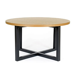 Paris Prix Table Basse Ronde Camden 80cm Chêne & Noir