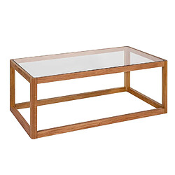 Alexandra House Living Table en chêne et verre 110 x 60 x 40 cm