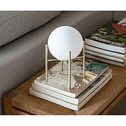 Alexandra House Living Lampe de chevet en cristal blanc