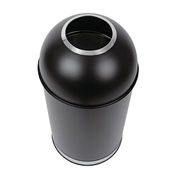 Poubelle dôme ouverte en acier noire - 40 litres - Bolero