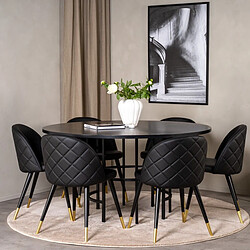Paris Prix Table à Manger Ronde Copenhagen 140cm Noir pas cher