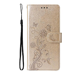 Avis Flip Étui Pour Xiaomi Redmi Note 14 5G Fleur Fentes à cartes Flip Cuir Doré