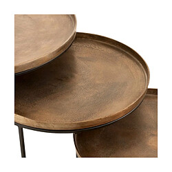 Paris Prix Lot de 3 Tables Basses Gigognes Bano 80cm Rouille pas cher