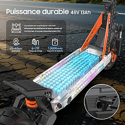 Avis Trottinette électrique pour adultes TOFUN TF3 1000W Trottinette électrique tout-terrain rapide avec une vitesse maximale de 45 km/h, autonomie maximale de 45 km, noir et orange