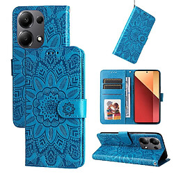 Acheter Étui Pour Xiaomi Redmi Note 13 Pro 4G Housse de protection Flip Fentes pour cartes Cuir Bleu