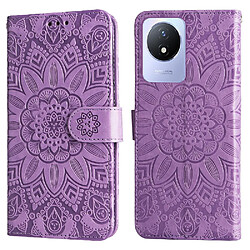 Étui Pour VIVO Y02 4G Housse de protection Cuir Fentes pour cartes Flip Violet Étui Pour VIVO Y02 4G Housse de protection Cuir Fentes pour cartes Flip GANGXUN Violet