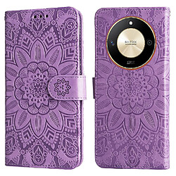 Étui Pour Honor Magic 6 Lite Cuir Housse de protection Fentes pour cartes Flip Violet Étui Pour Honor Magic 6 Lite Cuir Housse de protection Fentes pour cartes Flip GANGXUN Violet