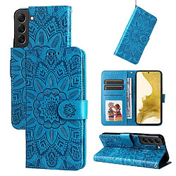 Étui Pour Samsung Galaxy S22 Cuir Housse de protection Flip Fentes pour cartes Bleu
