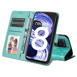 Avis Étui Pour Realme 8 Pro Fentes pour cartes Flip Housse de protection Cuir Vert