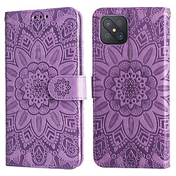 Avis Étui Pour OPPO A92S Cuir Housse de protection Flip Fentes pour cartes Violet