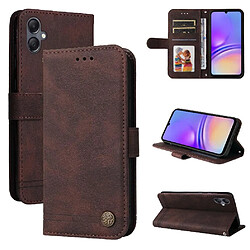 Acheter Étui Pour Samsung Galaxy A05 Portefeuille Longue sangle Supports de fente pour carte Sangle courte Antichoc Marron