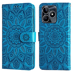 Étui Pour Realme C53 Cuir Housse de protection Flip Fentes pour cartes Bleu Étui Pour Realme C53 Cuir Housse de protection Flip Fentes pour cartes GANGXUN Bleu
