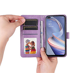 Acheter Étui Pour OPPO A92S Cuir Housse de protection Flip Fentes pour cartes Violet