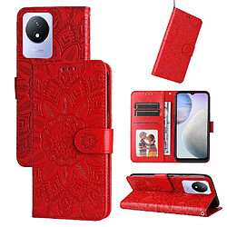 Avis Étui Pour VIVO Y02 4G Housse de protection Cuir Fentes pour cartes Flip Rouge