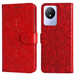 Étui Pour VIVO Y02 4G Housse de protection Cuir Fentes pour cartes Flip Rouge Étui Pour VIVO Y02 4G Housse de protection Cuir Fentes pour cartes Flip GANGXUN Rouge