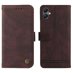 Avis Étui Pour Samsung Galaxy A05 Portefeuille Longue sangle Supports de fente pour carte Sangle courte Antichoc Marron