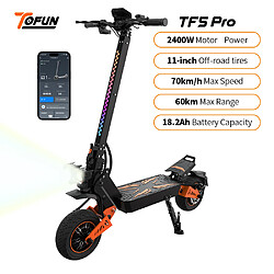 Trottinette électrique pour adultes TOFUN TF5pro 1200W*2 moteurs doubles 11" Pneus gonflables hors route E-ABS et freins à double disque à vitesse maximale de 60 km/h et autonomie maximale de 60 km