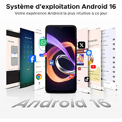 DOOGEE Note56 Plus Smartphone - Android 16 Gemini AI Telephone Portable, 48GB+256GB, 6150mAh Batterie Silicium-Carbone, 50MP, 8.45mm