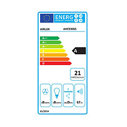 Hotte visière 90cm 322 m³/h inox - AHC930SS - AIRLUX