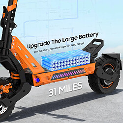 Trottinette électrique pour adultes TOFUN TF3pro 1200W moteur rapide tout-terrain scooter électrique à hauteur réglable poussant à une vitesse maximale de 50 km/h et une autonomie maximale de 50 km pas cher