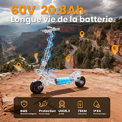 Acheter TOFUN Trottinette électrique pour adultes, Vitesse max 70 km/h, Autonomie max 85 km, Pneus Tout-terrain Gonflables 12 Pouces, Charge max 150 kg, Moteurs Doubles 1500W x2, Frein E-ABS et Double Disque, Pliable