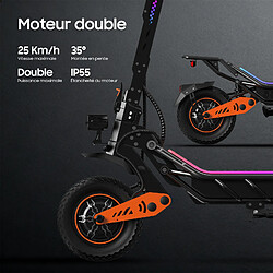 Avis Trottinette électrique pour adultes TOFUN E7ultra 1500W*2 moteurs doubles 12" Pneus gonflables tout-terrain E-ABS et freins à double disque 70 KM/H vitesse maximale et portée maximale 85 KM