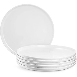 Vendos85 Assiettes blanches peu profondes 27 cm – lot de 6