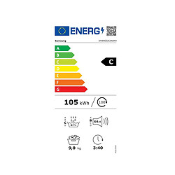 Sèche-linge pompe à chaleur 60cm 9kg blanc - DV90DG52A0AH - SAMSUNG