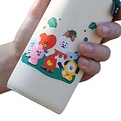 Avis Line Friends BT21 Gourde en Verre 500ml Réutilisable Motif OUTDOOR LIFE avec Étui Blanc / Vert