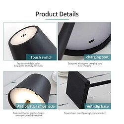 Acheter Lampe à Poser Led, Tactile, en Aluminium Brossé, Intensité Variable - Dimmable, Rechargeable