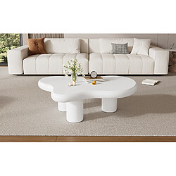 Avis STILVORA Table Basse en MDF avec design en forme de nuage 97x67x32 cm, Blanc
