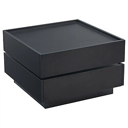 STILVORA Table Basse en panneaux de particules avec rotation 360° 60x60x38 cm, Noir