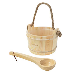 LuxeBath Lot de 2 accessoires pour sauna seau d'arrosage 4 litres et louche assortie