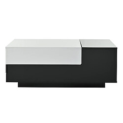STILVORA Table Basse en panneaux de particules avec 2 tiroirs 100x50x38 cm, Blanc+Noir