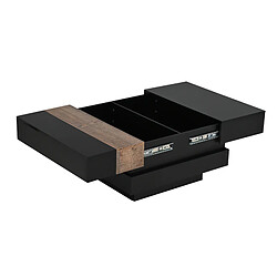 STILVORA Table Basse en panneau de particules avec rangement 70x70x39 cm, Noir