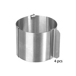 Five Simply Smart Lot de 4 Moules à Gâteau Rond Inox Extensible 6cm Argent