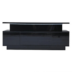 STILVORA Table Basse en panneau de particules avec LED 96x45x40 cm, Noir