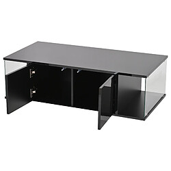STILVORA Table Basse en panneau de particules avec LED 100x50x30 cm, Noir